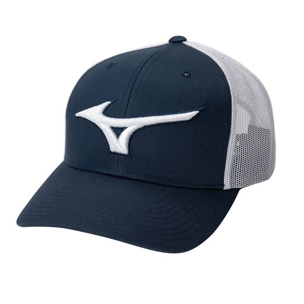 Mizuno Men's Diamond Trucker Baseball Hat Navy/White (370273-OXQ)